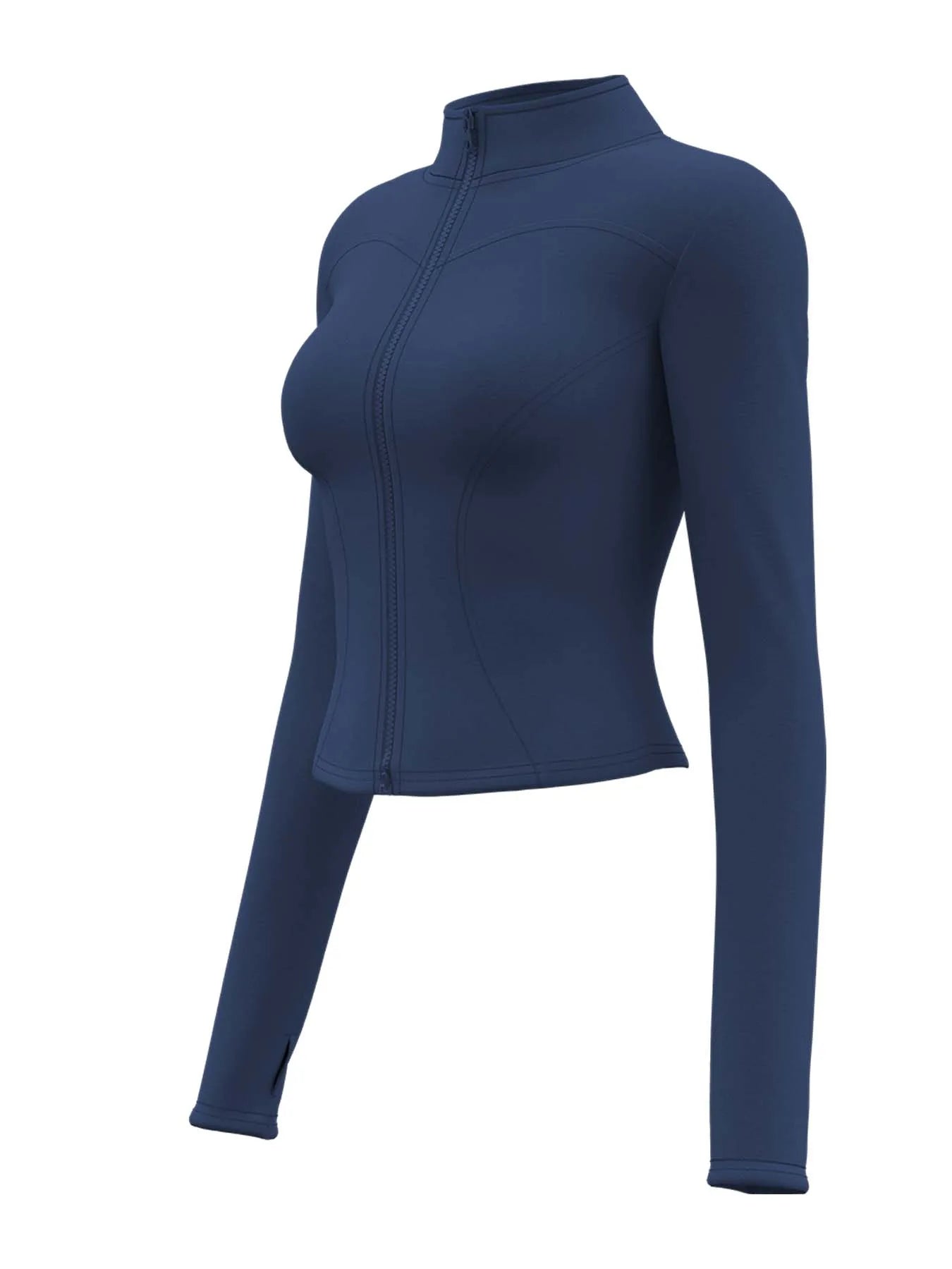 🔥 Women’s Slimming Workout Jacket 💪 – Full-Zip Long Sleeve Yoga & Fitness Top with Stand Collar | جاكيت رياضي نسائي مشد للخصر – سحاب كامل وأكمام طويلة لليوغا والجري