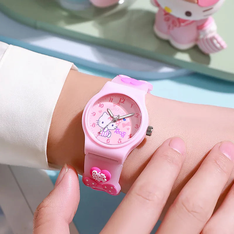 ⌚ Kawaii Sanrio 3D Cartoon Kids Watch – Waterproof Quartz Silicone Wristwatch | ساعة أطفال كرتونية سانريو ثلاثية الأبعاد – مقاومة للماء بسوار سيليكون ناعم