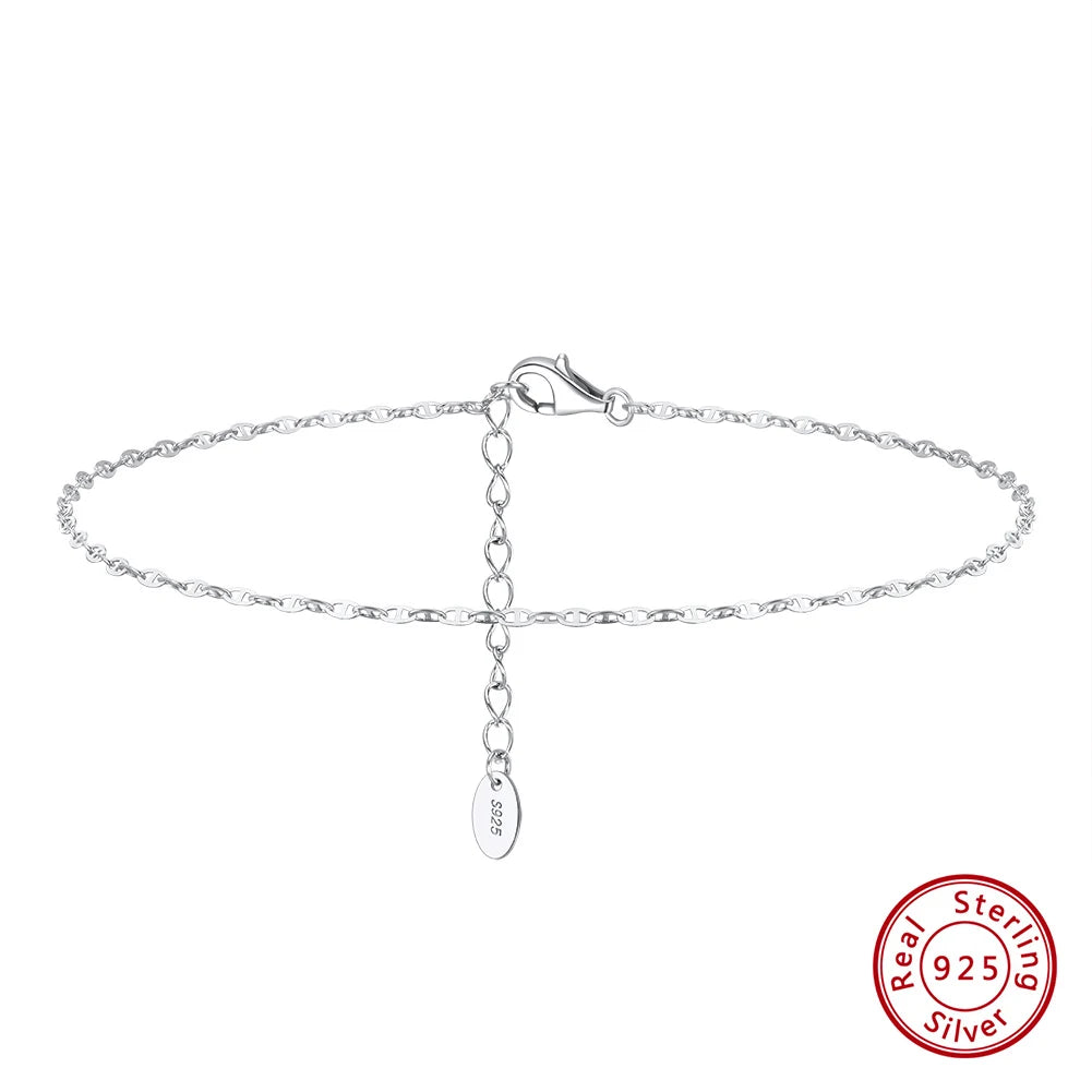 ORSA JEWELS Simple Design Sea Beach Anklet for Women Present Sterling Silver 925 Foot Chain on Leg Fashion Foot Jewelry SA24