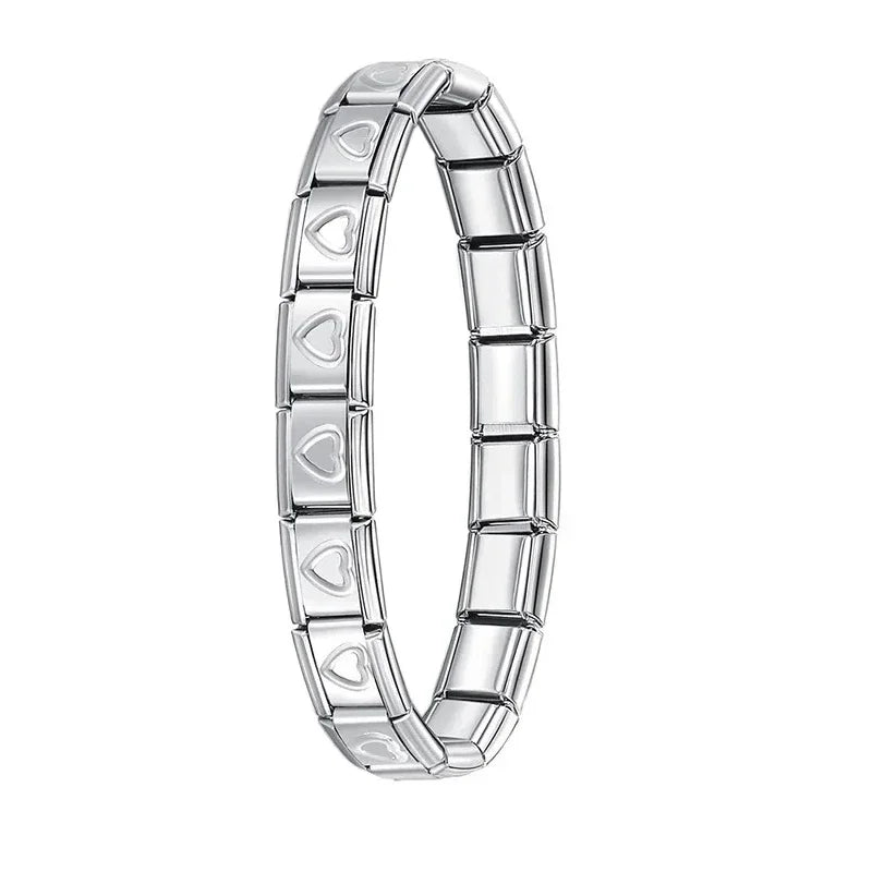 ✨ Hapiship Italian Elastic Charm Bracelet – 9mm Stainless Steel Fashion Bangle 🔷 سوار تشارم مرن إيطالي للنساء من هابي شيب – عرض 9 ملم ستانلس ستيل أنيق