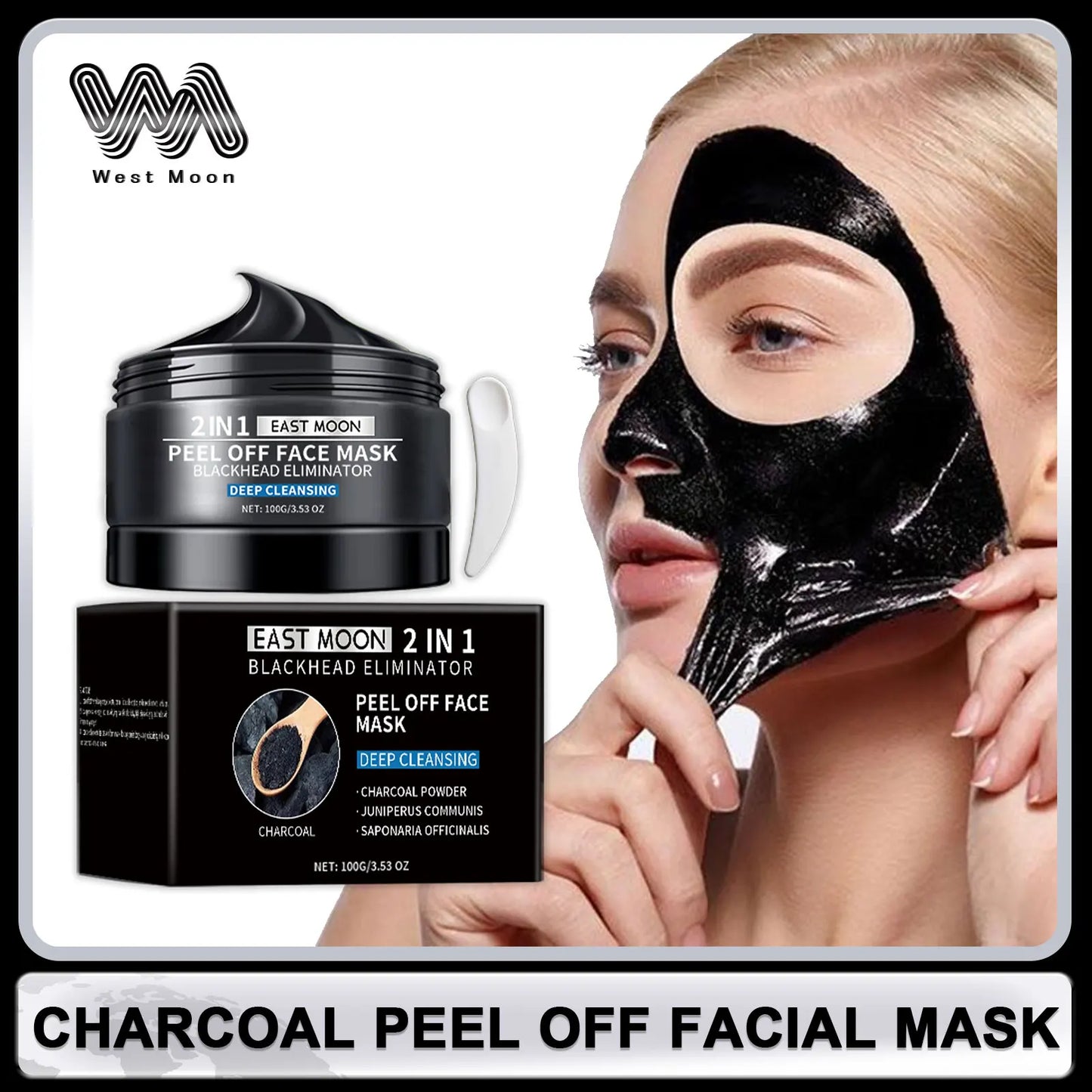 Bamboo Charcoal Peel-Off Mask – Natural Blackhead Remover | قناع الفحم الطبيعي لإزالة الرؤوس السوداء وتنقية البشرة
