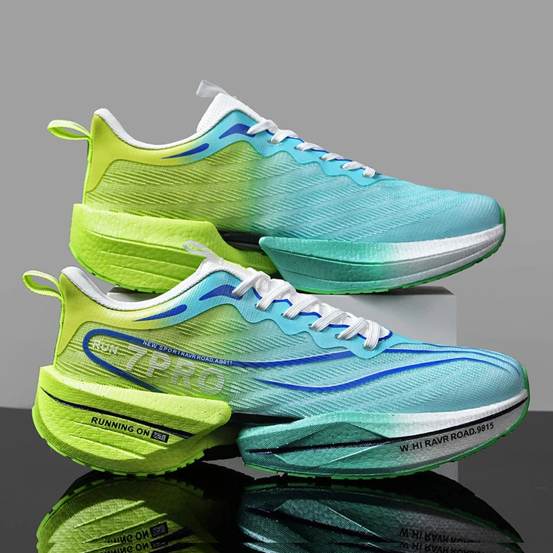 Men’s Carbon Plate Mesh Running Sneakers – Lightweight Anti-Slip Outdoor Sports Shoes for Running, Tennis & Casual Wear | سنيكرز رياضي رجالي بخامة شبكية وصفيحة كربون – خفيف الوزن ومضاد للانزلاق للجري والتنس والاستخدام اليومي