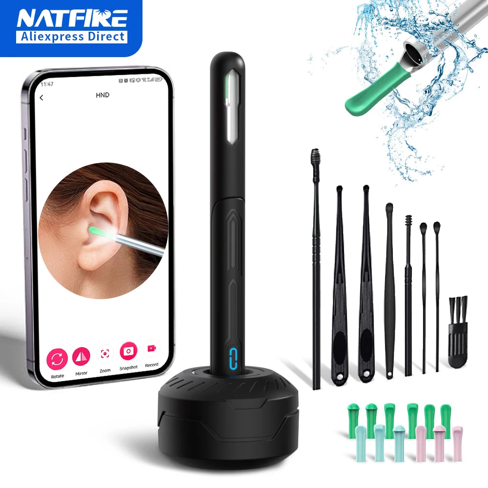 ✨ HD WiFi Ear Cleaner with Camera – 6 LED Lights, 3.6mm Lens, Photo & Video 🔷 جهاز تنظيف الأذن بكاميرا عالية الدقة و6 أضواء LED – عدسة 3.6 مم مع تصوير فيديو وصور