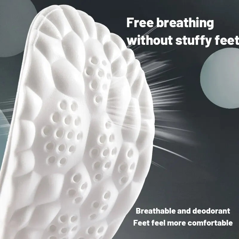 🦶 4D Shock Absorption Breathable Sport Insoles – Comfort Cushions for Men & Women | نعل رياضي داخلي بتقنية 4D – امتصاص صدمات وراحة للقدم – للرجال والنساء