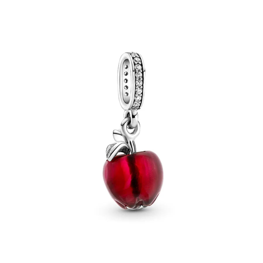 Valentine's Day Red Christmas Apple Gift  Dangle Charms Beads 925 Sterling Silver  Fit Original Heart Bracelet Women Jewelry