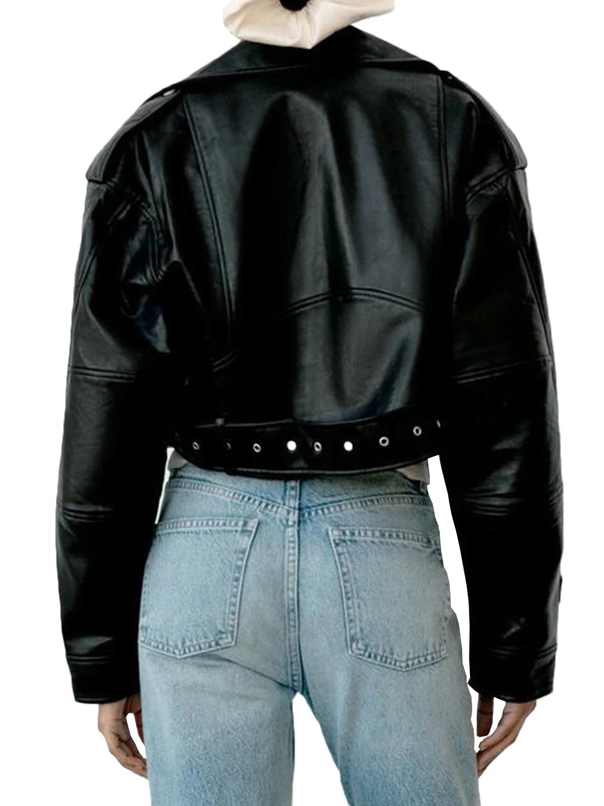 🖤 Fitaylor Women’s Faux Leather Jacket 🧥 – Casual Short PU Biker Coat with Zipper & Lapel | جاكيت جلد صناعي نسائي قصير – تصميم كاجوال بسحّاب وياقة كلاسيكية بأسلوب موتوسيكل