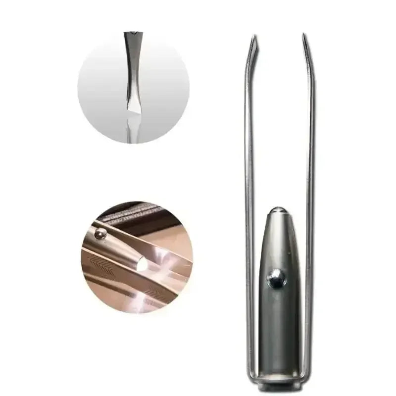 💡 LED Light Tweezer Set – Stainless Steel Beauty Tool | ملقط تجميل بإضاءة LED – أداة ذكية من الستانلس ستيل لإزالة الشعر بدقة