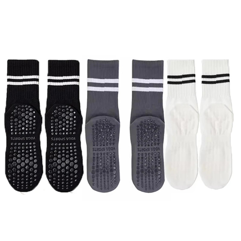 🧦 3-Pair Female Pilates/Yoga Anti-Slip Socks | ٣ أزواج جوارب نسائية لليوغا والبيلاتس ضد الانزلاق