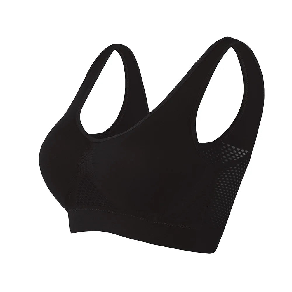 ✨ Seamless Breathable Sports Bra – Removable Padded Fitness Top for Women 🔷 حمالة صدر رياضية ناعمة وقابلة للتنفس – مبطنة قابلة للإزالة للرياضة والجيم للسيدات