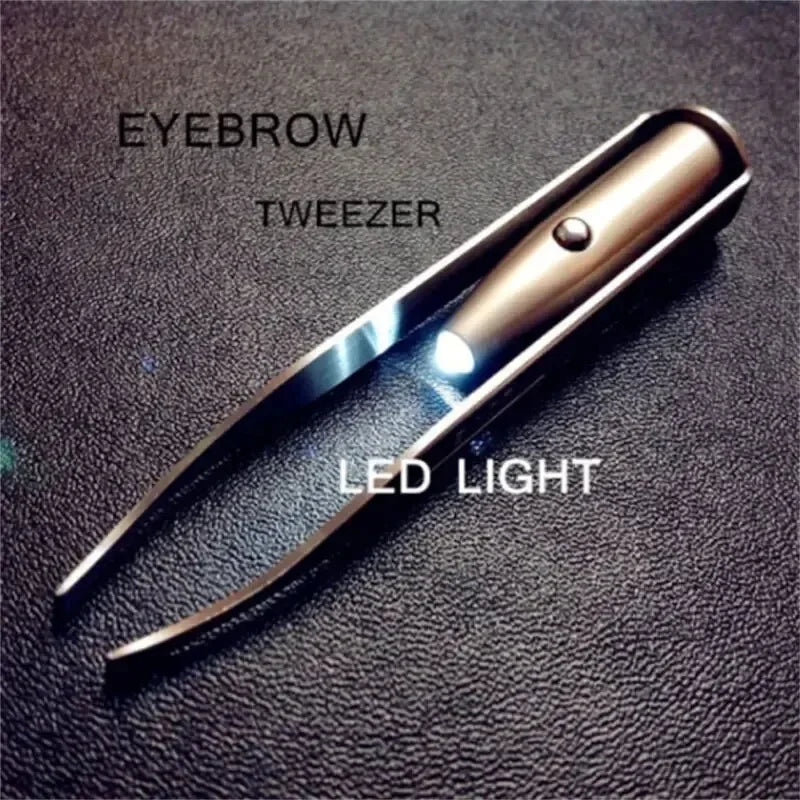 💡 LED Light Tweezer Set – Stainless Steel Beauty Tool | ملقط تجميل بإضاءة LED – أداة ذكية من الستانلس ستيل لإزالة الشعر بدقة