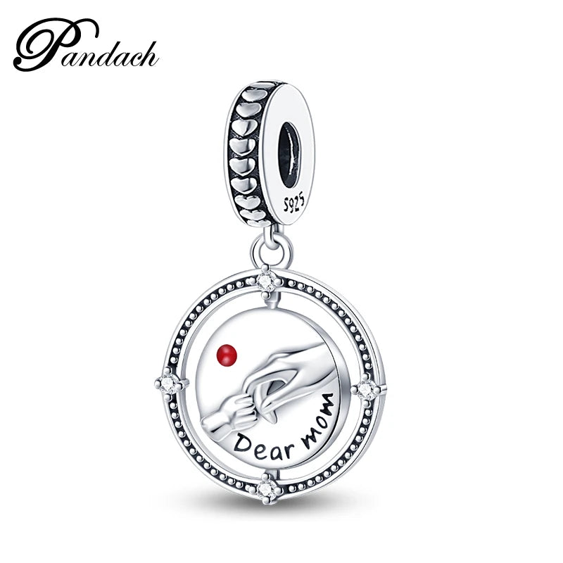 ✨ 925 Sterling Silver Mom & Daughter Heart Charm – Fits Pandora Bracelets 🔷 تعليقة قلب للأم والابنة من الفضة الإسترلينية 925 – مناسبة لأساور باندورا