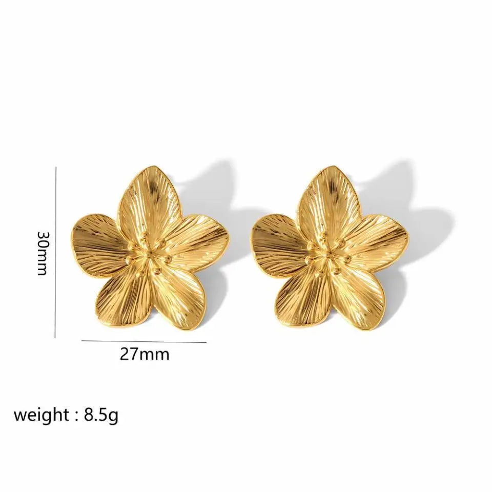 ✨ 18K Gold Plated Butterfly Stud Earrings – Waterproof Stainless Steel Charm Jewelry 🔷 أقراط ستد فراشة مطلية بالذهب عيار 18 – إكسسوار مقاوم للماء عالي الجودة من الستانلس ستيل