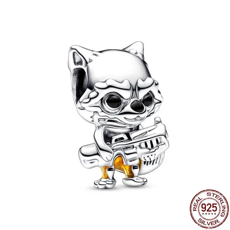 925 Sterling Silver Disney Bead Charm – Mickey, Minnie & Stitch DIY Bracelet Accessory | خرزة فضية أصلية 925 بتصميم ديزني – ميكي، ميني، وستيتش لسوار DIY نسائي أنيق