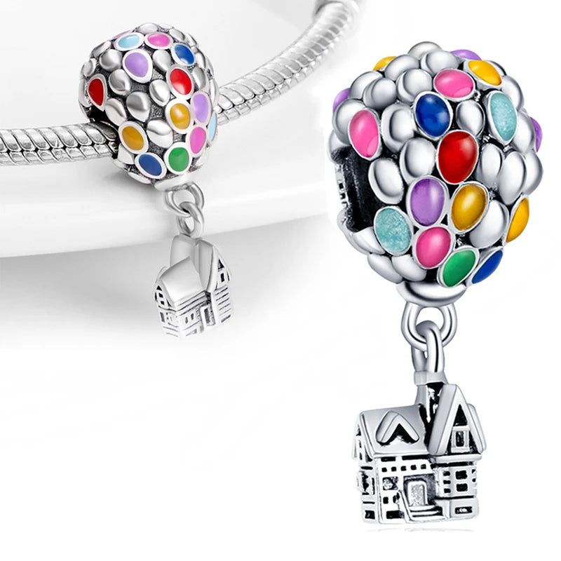 925 Sterling Silver Disney Bead Charm – Mickey, Minnie & Stitch DIY Bracelet Accessory | خرزة فضية أصلية 925 بتصميم ديزني – ميكي، ميني، وستيتش لسوار DIY نسائي أنيق