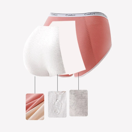 ✨ Women's Leak-Proof Menstrual Panties – High Waist Cotton Underwear 🔷 سروال داخلي نسائي مقاوم للتسرب للدورة الشهرية – خصر عالي من القطن المريح