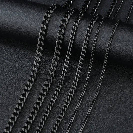 ✨ Punk Curb Cuban Chain Necklace – 3/5/7mm Stainless Steel Unisex Link 🔷 سلسلة ستانلس ستيل ستايل بانك – تصميم كيرب كوبن 3/5/7 ملم للرجال والنساء