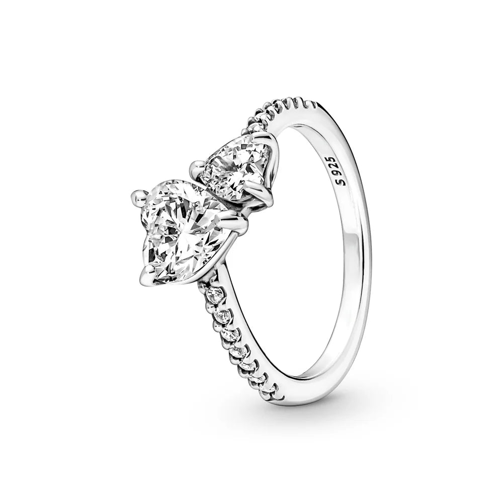 ✨ Red & Pink Heart Zircon Ring – Fashion Wedding Jewelry Gift 🔷 خاتم أنيق مرصع بحجر زركون قلب باللونين الأحمر والوردي – هدية راقية للزفاف والموضة