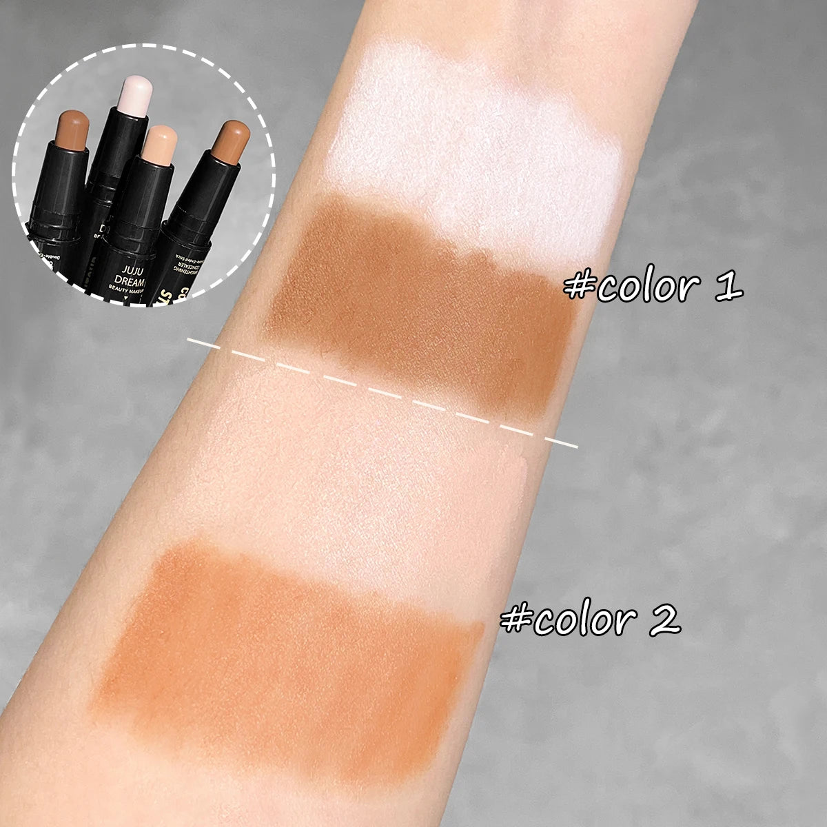 ✨ Dual-Ended Highlight & Contour Stick – 3D Face Shaping & Nose Shadow 🔷 قلم هايلايتر وكونتور مزدوج الأطراف – لتحديد الوجه وتفتيح الملامح بدقة ثلاثية الأبعاد
