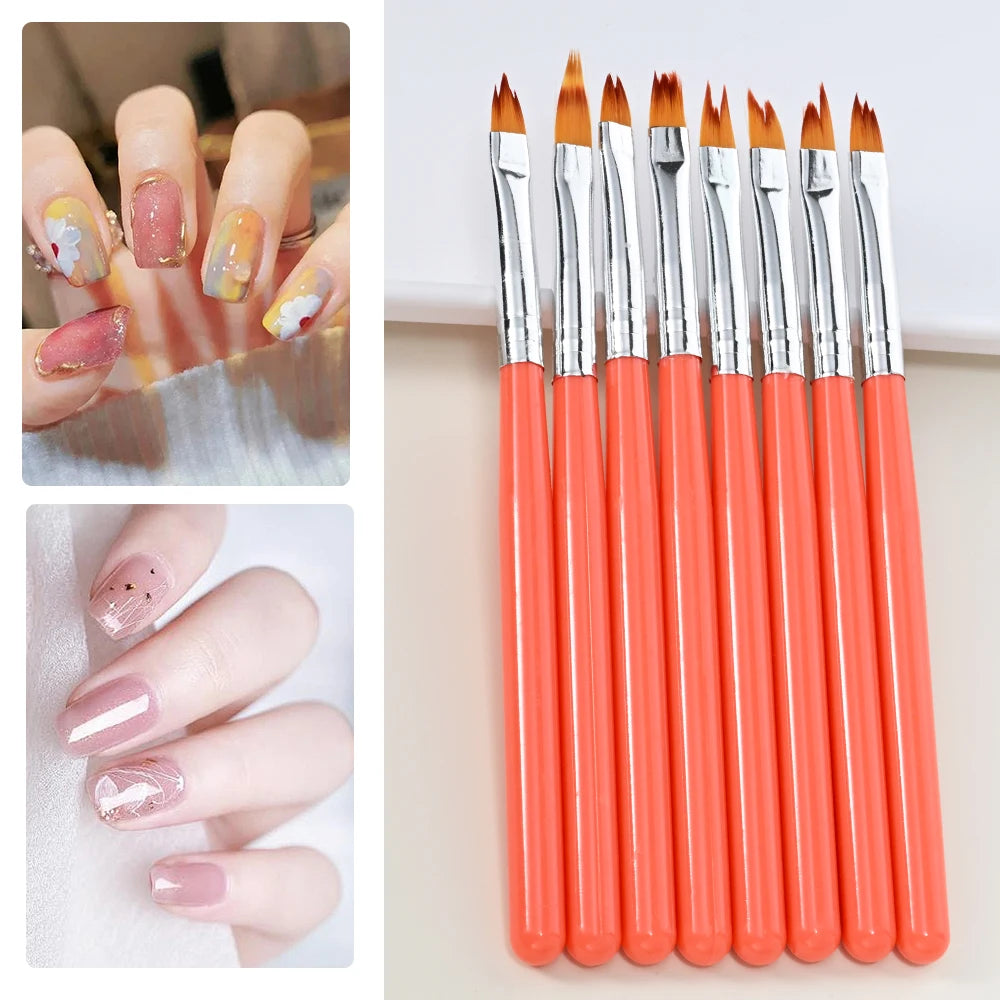 9pcs DIY Brush Nail Art Brush Set  Acrylic Lace Ombre Design Nail UV Gel Painting Drawing Flowers Pen Manicure Salon Tools Suit