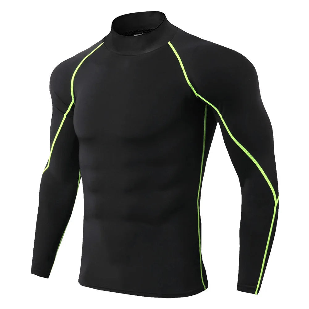 💪 Men’s Long Sleeve Compression Gym Shirt – Quick Dry Fitness Top | تيشيرت رياضي رجالي كم طويل – ضغط للجسم وخامة سريعة الجفاف للتمارين
