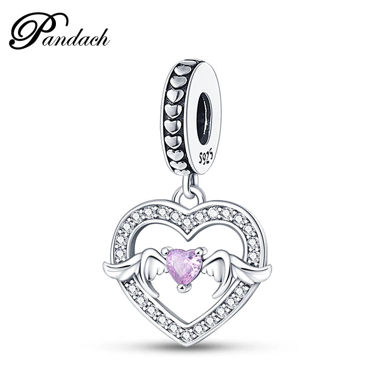 ✨ 925 Sterling Silver Mom & Daughter Heart Charm – Fits Pandora Bracelets 🔷 تعليقة قلب للأم والابنة من الفضة الإسترلينية 925 – مناسبة لأساور باندورا
