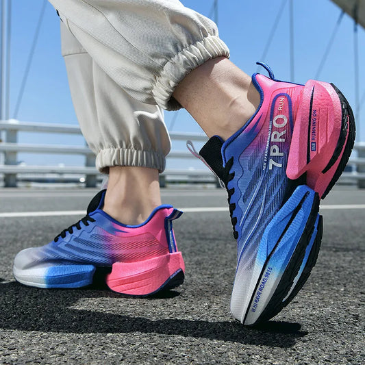 Men’s Carbon Plate Mesh Running Sneakers – Lightweight Anti-Slip Outdoor Sports Shoes for Running, Tennis & Casual Wear | سنيكرز رياضي رجالي بخامة شبكية وصفيحة كربون – خفيف الوزن ومضاد للانزلاق للجري والتنس والاستخدام اليومي
