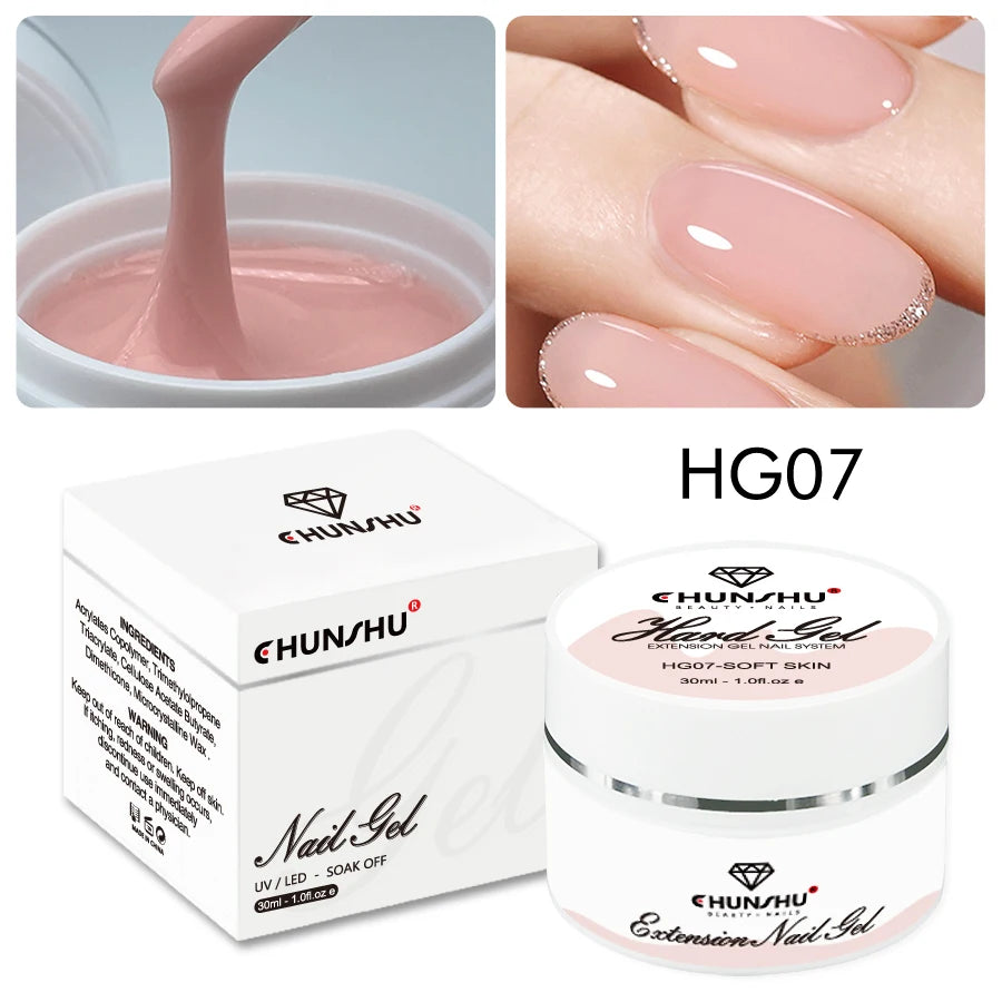✨ 30ML Milky White Hard Builder Gel – Self-Leveling Nail Extension Gel 🔷 جل بناء أظافر صلب بلون أبيض حليبي – 30 مل، للتمديد والتقوية بتقنية التسوية الذاتية