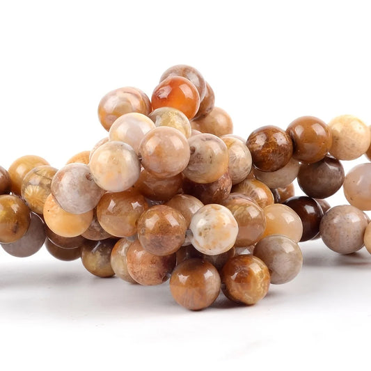 خرز العقيق الطبيعي بنمط الأقحوان لصناعة الإكسسوارات اليدوية | Natural Chrysanthemum Onyx Beads for DIY Jewelry Making