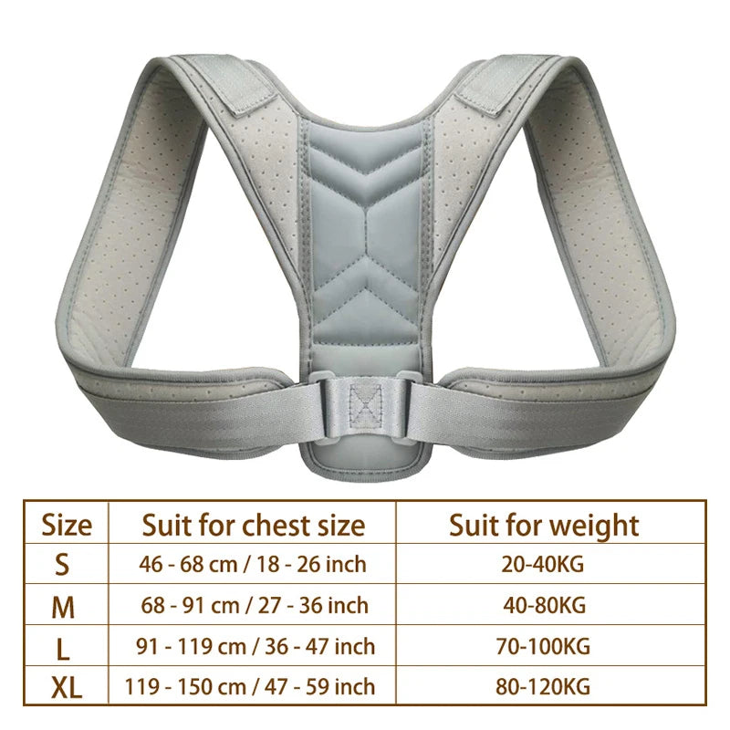 Adjustable Back Posture Correction Belt – Shoulder & Spine Support for Men & Women | حزام تصحيح انحناء الظهر والكتف – لتقويم الجلسة وتحسين الوقفة للرجال والنساء