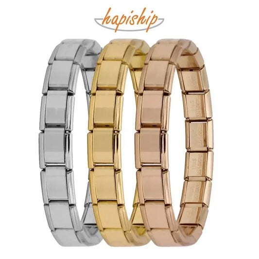 ✨ Hapiship Italian Elastic Charm Bracelet – 9mm Stainless Steel Fashion Bangle 🔷 سوار تشارم مرن إيطالي للنساء من هابي شيب – عرض 9 ملم ستانلس ستيل أنيق