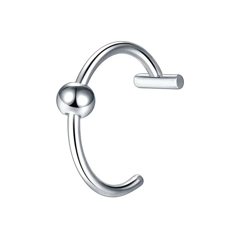 ✨ Stainless Steel Fake Nose & Lip Ring – C Clip Non-Pierced Body Jewelry 🔷 حلقة أنف أو شفة وهمية من الستانلس ستيل – تصميم C كليب بدون ثقب للنساء