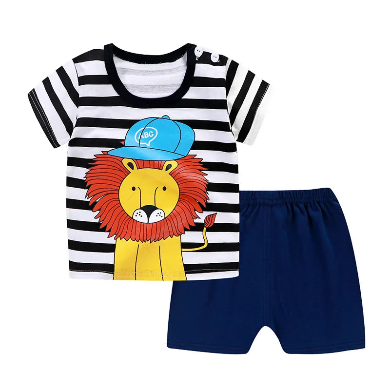 🧸 Winnie the Pooh Summer Kids Set – Cartoon T-shirt + Shorts 2Pcs Outfit | طقم صيفي للأطفال ويني ذا بوه – تيشيرت كرتوني + شورت قطعتين