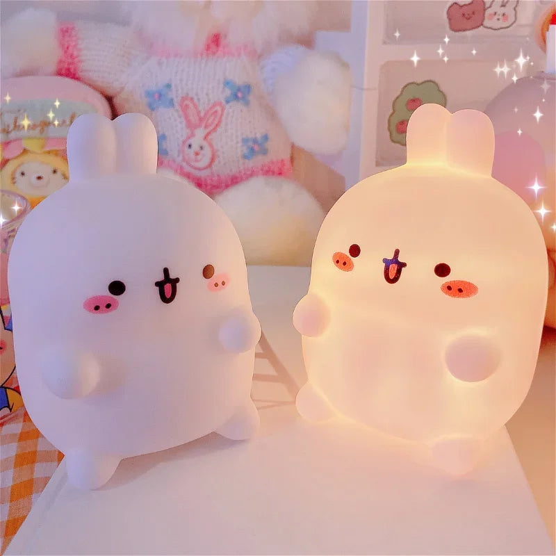 Rabbit LED Night Light – Wireless Bedside Atmosphere Lamp for Bedroom & Floor Decor | مصباح أرنب ليلي LED بدون توصيل – ديكور أنيق ومضيء لطاولة السرير وغرف النوم