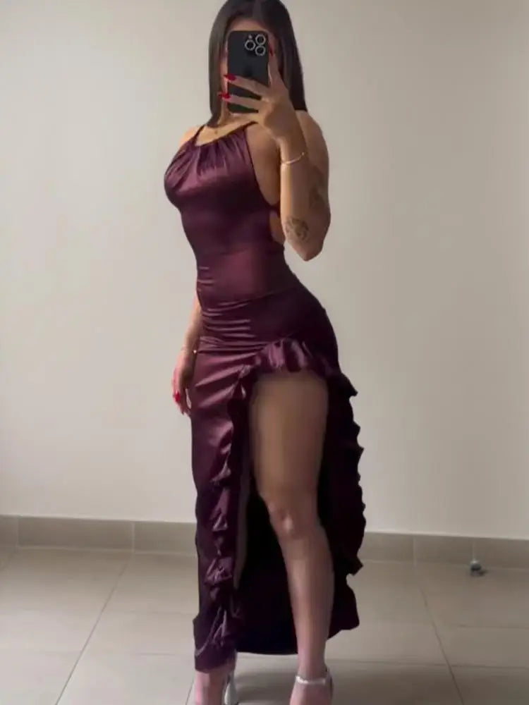 💥 2025 Y2K Sexy Halter Spice Girl Dress 👗 – Europe & US Explosive Cross-Border Summer Dress | فستان حمالة عنق أنثوي جريء 2025 – موضة ي2كي صيفية بلمسة “سبايس جيرل” أوروبية وأمريكية