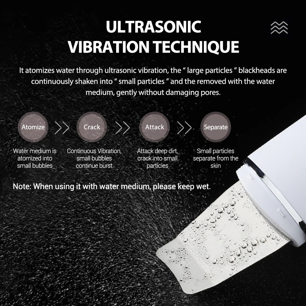 جهاز تنظيف البشرة بالموجات فوق الصوتية – 4 أوضاع لتنقية المسام | Ultrasonic Skin Scrubber – Deep Pore Cleaner (4 Modes)