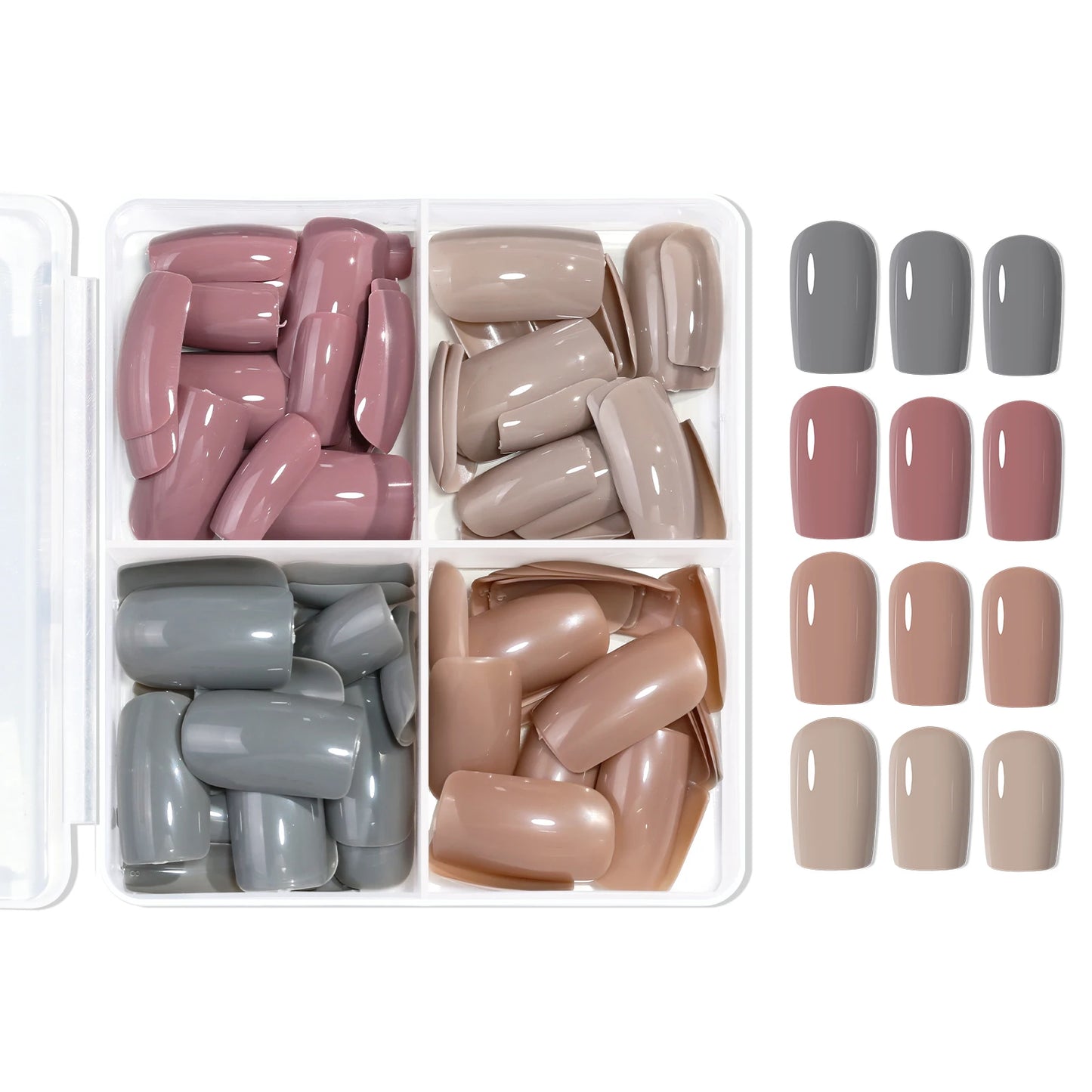 VelvaMatte 4-Color Soft Matte Press-On Nails – Full Coverage Elegance at Your Fingertips | ڤيلفا مات – أظافر صناعية ناعمة بـ ٤ ألوان مطفية لإطلالة أنيقة متكاملة