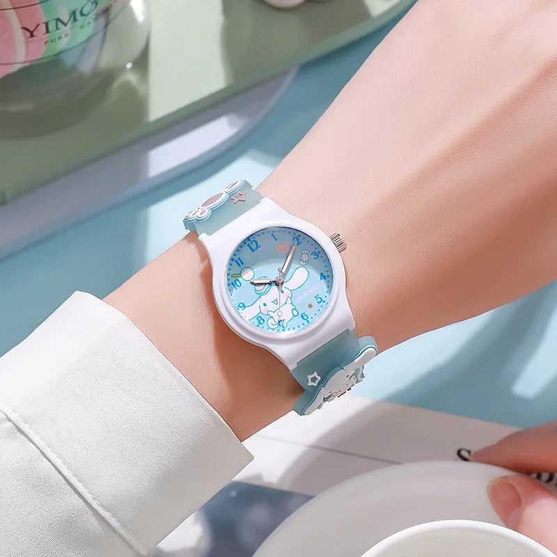 ⌚ Kawaii Sanrio 3D Cartoon Kids Watch – Waterproof Quartz Silicone Wristwatch | ساعة أطفال كرتونية سانريو ثلاثية الأبعاد – مقاومة للماء بسوار سيليكون ناعم