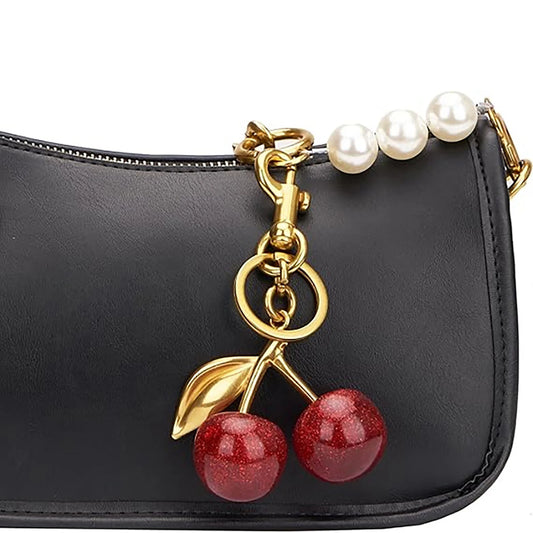✨ Fashion Red Cherry Keychain – Summer Fruit Bag Charm for Women & Men 🔷 ميدالية مفاتيح على شكل كرز أحمر – إكسسوار صيفي أنيق للحقائب والمفاتيح