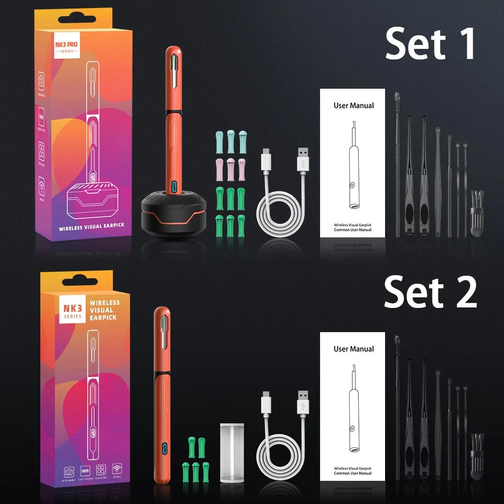 ✨ HD WiFi Ear Cleaner with Camera – 6 LED Lights, 3.6mm Lens, Photo & Video 🔷 جهاز تنظيف الأذن بكاميرا عالية الدقة و6 أضواء LED – عدسة 3.6 مم مع تصوير فيديو وصور
