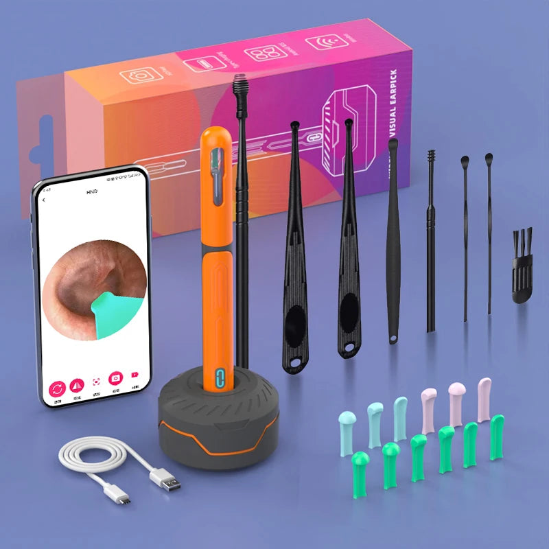 ✨ HD WiFi Ear Cleaner with Camera – 6 LED Lights, 3.6mm Lens, Photo & Video 🔷 جهاز تنظيف الأذن بكاميرا عالية الدقة و6 أضواء LED – عدسة 3.6 مم مع تصوير فيديو وصور