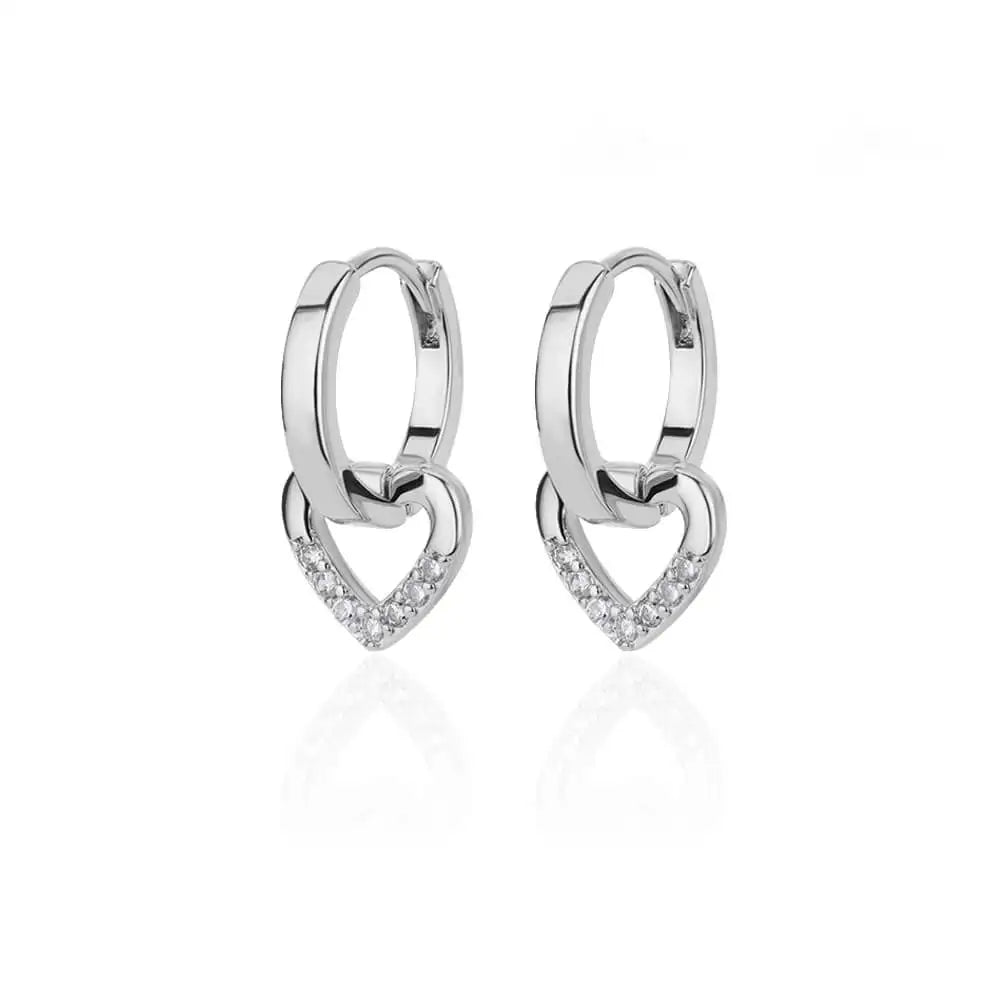 ✨ Hollow Zircon Heart Earrings – Gold Stainless Steel Wedding Jewelry 🔷 أقراط قلب مجوفة مرصعة بالزركون – ستانلس ستيل ذهبي فاخر للنساء والمناسبات
