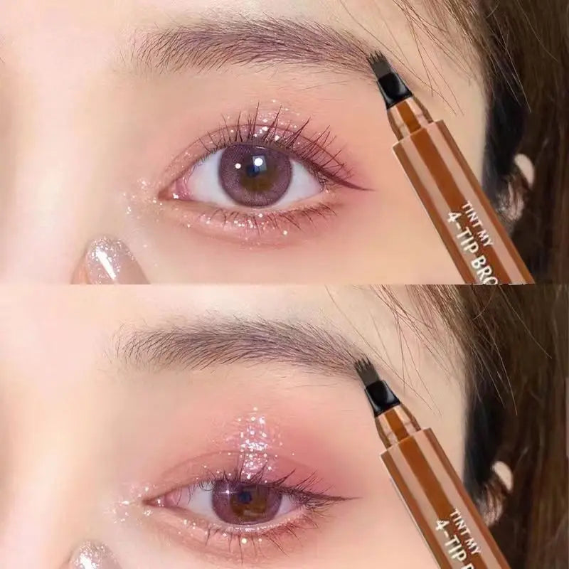 4-Pronged Waterproof Eyebrow Pencil – Long-Lasting, Smudge-Proof, Natural Brow Definition | قلم حواجب بأربعة رؤوس – ضد الماء والتلطخ، يدوم طويلًا لتحديد طبيعي للحواجب