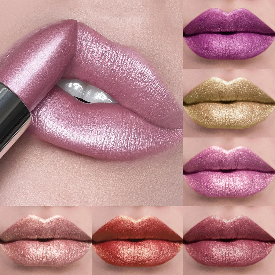 ✨ 21 Colors Metallic Glitter Lipstick – Bold, Shiny & Long-Lasting Matte Tint 🔷 طقم 21 لون من أحمر الشفاه اللامع المعدني – ألوان قوية بلمعة لؤلؤية تدوم طويلًا