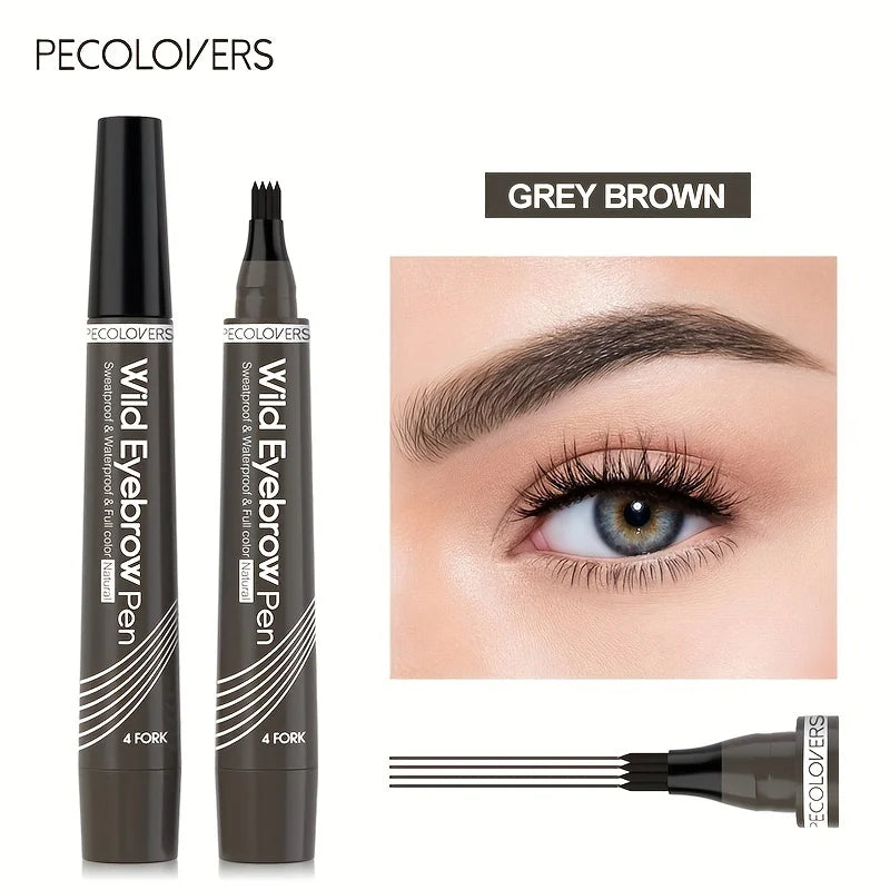 قلم وشم حواجب ضد الماء بأطراف رباعية – 6 ألوان طبيعية | Waterproof 4-Tip Eyebrow Tattoo Pen – 6 Natural Colors