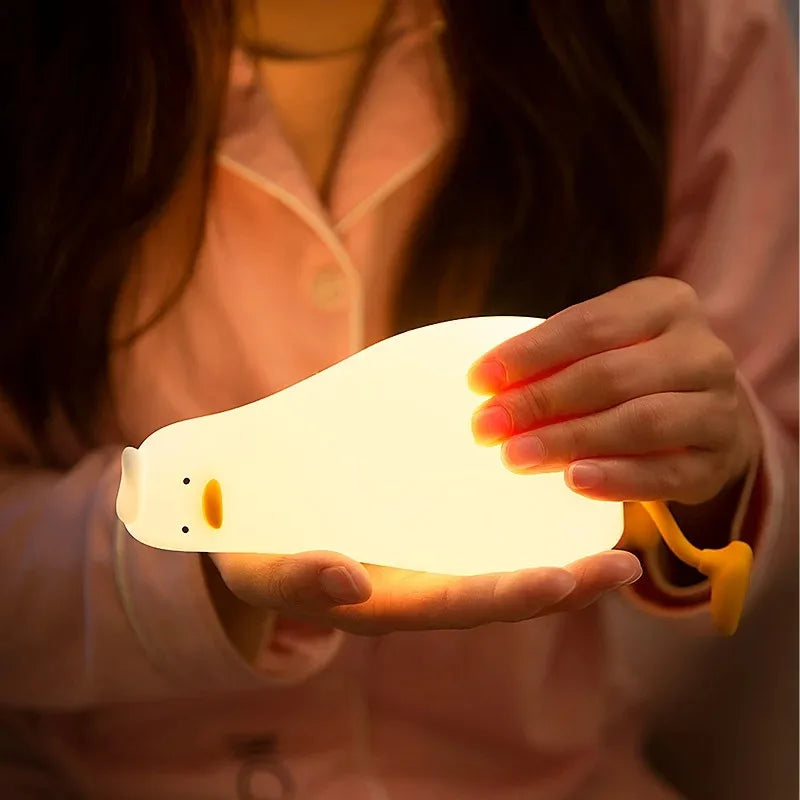 Duck Rechargeable LED Night Light – Cute Silicone Bedside Lamp for Kids | مصباح بطة ليلي LED قابل لإعادة الشحن – لمبة سيليكون لطيفة للأطفال بجانب السرير