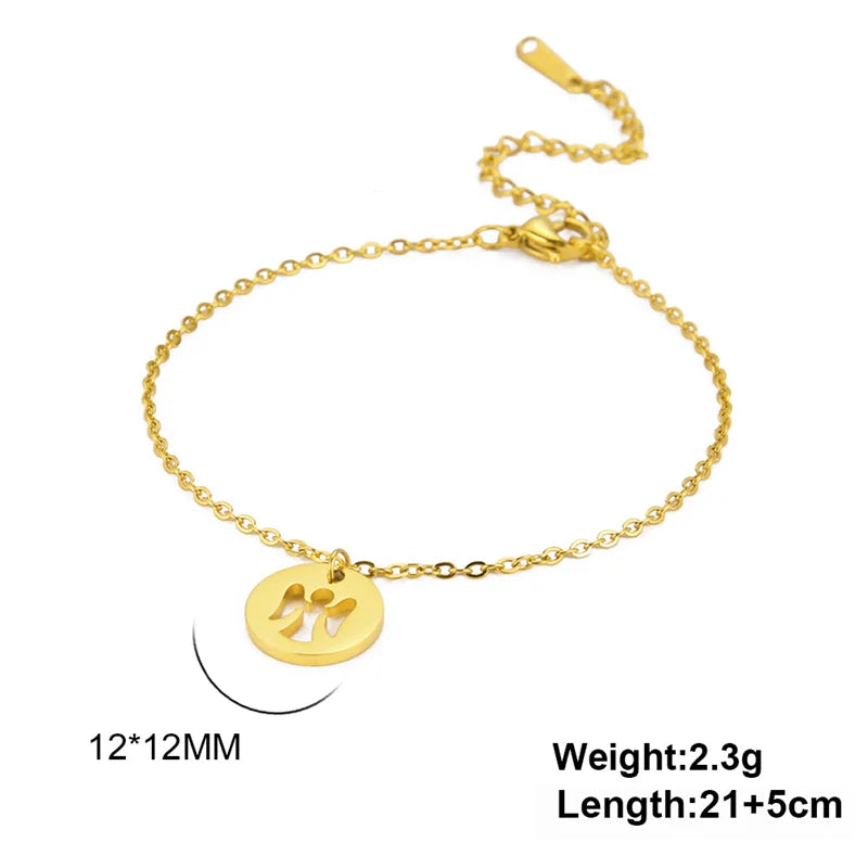 ✨ Gold Lotus Flower Anklet – Stainless Steel Foot Bracelet for Women 🔷 خلخال زهرة اللوتس بلون ذهبي – سلسلة كاحل من الستانلس ستيل للنساء