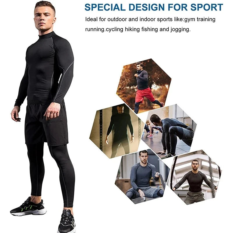 💪 Men’s Long Sleeve Compression Gym Shirt – Quick Dry Fitness Top | تيشيرت رياضي رجالي كم طويل – ضغط للجسم وخامة سريعة الجفاف للتمارين