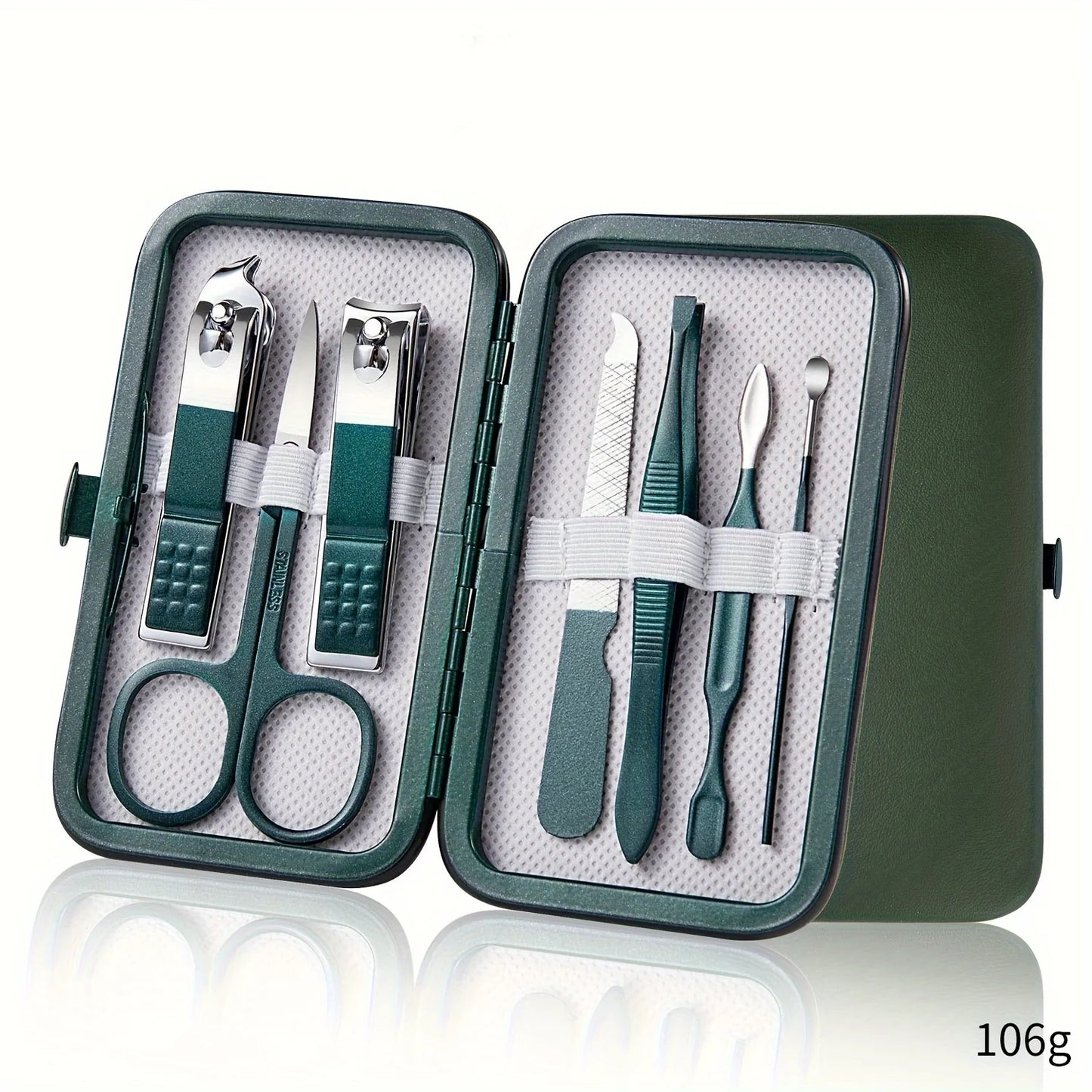Professional 7/10/12/18-Piece Stainless Steel Nail Care Kit – Manicure & Pedicure Travel Set with Case | طقم عناية بالأظافر احترافي 7/10/12/18 قطعة من الستانلس ستيل – مانيكير وباديكير مع حقيبة سفر