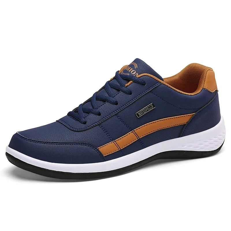 👟 YRZL Men’s Waterproof Leather Walking Sneakers – Non-Slip Casual Sports Shoes | حذاء رجالي رياضي مقاوم للماء – جلد أنيق ومريح – مانع للانزلاق