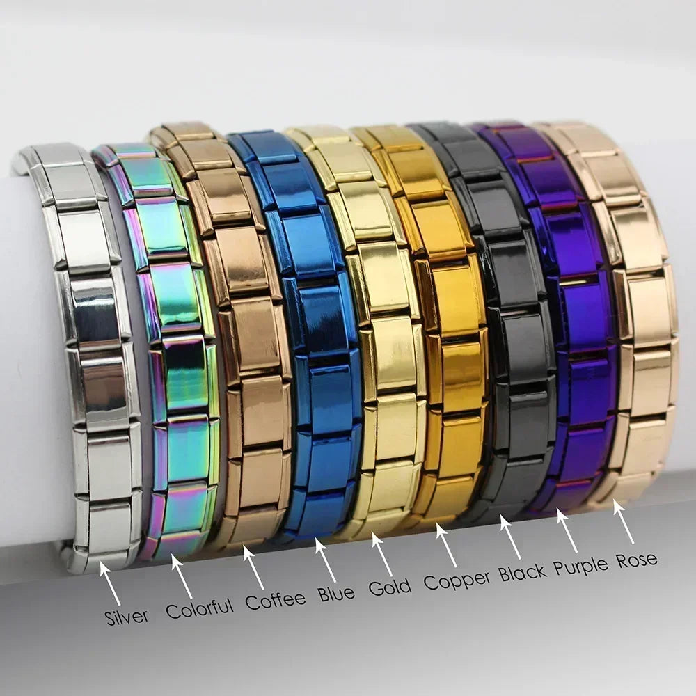 ✨ Hapiship Italian Elastic Charm Bracelet – 9mm Stainless Steel Fashion Bangle 🔷 سوار تشارم مرن إيطالي للنساء من هابي شيب – عرض 9 ملم ستانلس ستيل أنيق